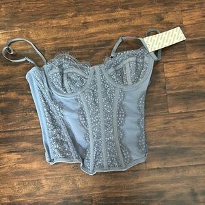 Urban Outfitters Elegant Lace Bustier in Gray